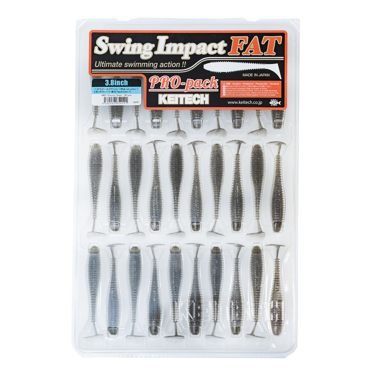 KT- Fat Swing Impact 3.8 - Pro- Pack Electric Shad, 3.8, 30p